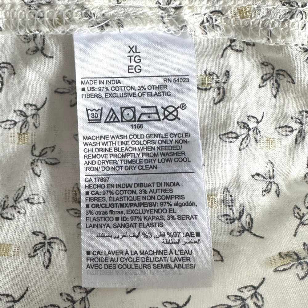 Old Navy Boho Cottagecore Cream Gold Ditsy Floral Square Neck Milkmaid Blouse XL - Picture 8 of 10